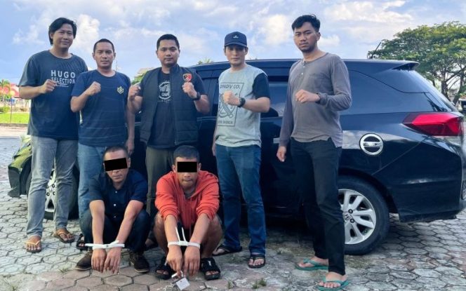 
 ? Tim Satgas TPPO Polda Riau saat mengamankan Dua Pelaku TPPO.