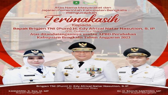 
 ? APBD-P 2023 Diteken Plt Gubri, Pemkab dan Masyarakat Bengkalis Ucap Terima Kasih.