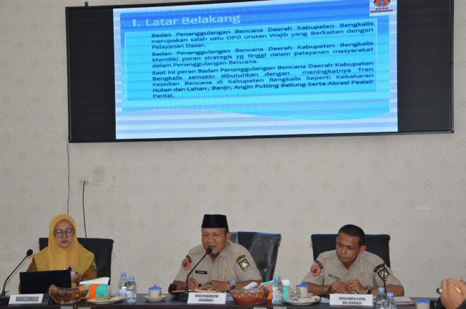 
 Kalaksa BPBD Drs. Sufandi saat menyampaikan program kerja