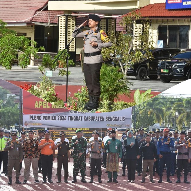
 ? Pelaksanaan apel kesiapan pengamanan pleno Pemilu 2024 tingkat Kabupaten Bengkalis.