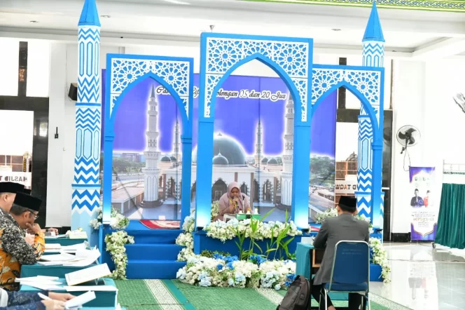 
 ? Salah satu peserta kafilah Kabupaten Bengkalis tampil di hari pertama MTQ tingkat Provinsi Riau.