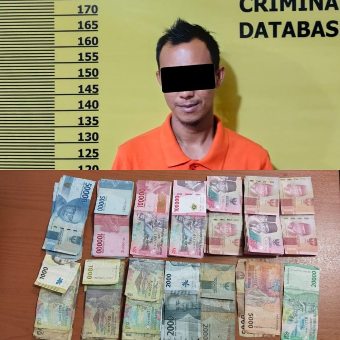 
 ? Tersangka ZR dan barang bukti.