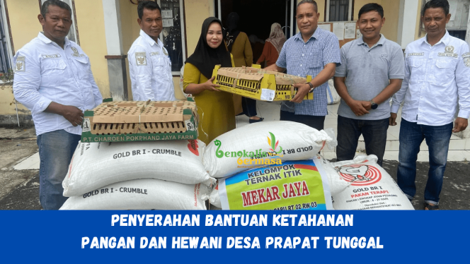 
 Pemdes Prapat Tunggal Serahkan Bantuan Ketahanan Pangan Kepada Sejumlah Kelompok Masyarakat