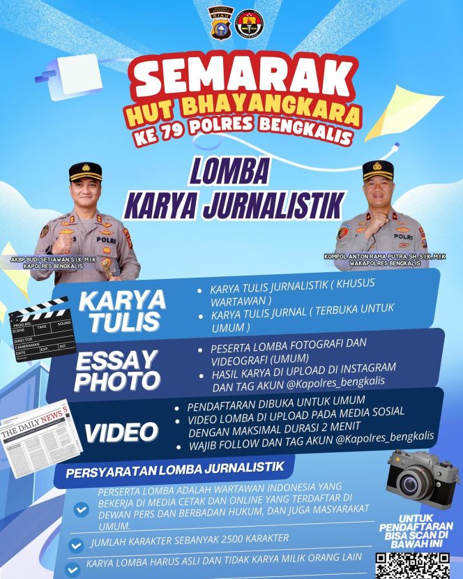 
 📸 Polres Bengkalis gelar lomba jurnalistik, foto, dan video, sambut HUT Bhayangkara 2025.