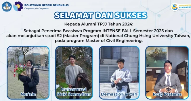 
 📸 Empat alumni Polbeng raih beasiswa INTENSE ke Taiwan.