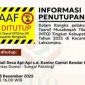 Pengumuman penutupan jalan.