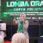 Peserta orasi Green Policing tampil di Atrium Mal SKA Pekanbaru bersama Polda Riau.