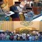 Anak-anak yatim menerima santunan di Masjid Al-Mubarak, Desa Senggoro.