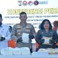Pemusnahan barang bukti narkotika oleh Polres Bengkalis dalam konferensi pers.