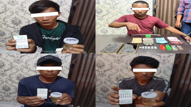 
 📸 Empat pria ditangkap dalam kasus narkoba Rupat saat Operasi Antik 2026.
