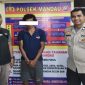 Tersangka LDT (33) dalam kasus curanmor Mandau saat diamankan petugas Polres Bengkalis.