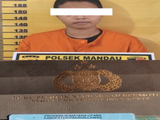 📸 Pelaku D.S dan barang bukti.