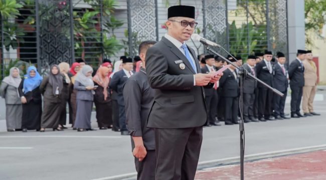 📸 Wakil Bupati Bengkalis Bagus Santoso menjadi inspektur upacara Hari Lahir Pancasila di halaman Kantor Bupati Bengkalis, Senin, 1 Juni 2026.
