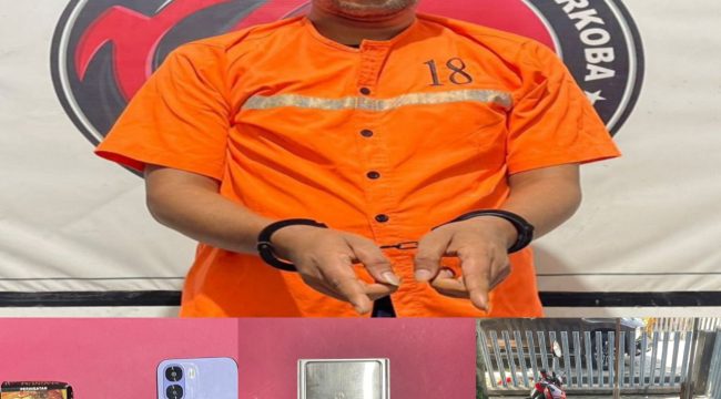 📸 Tersangka DS dan barang bukti.