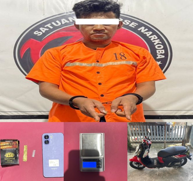 
 📸 Tersangka DS dan barang bukti.