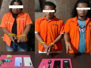 📸 Tiga pria yang diduga terlibat peredaran sabu diamankan Polres Bengkalis.