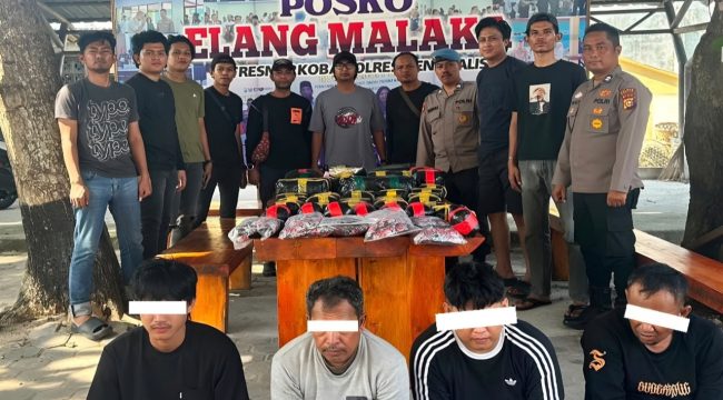 📸 Tersangka dan barang bukti sabu, ekstasi, dan cartridge Etomidate dalam pengungkapan narkotika oleh Polsek Bantan dan Satresnarkoba Polres Bengkalis.