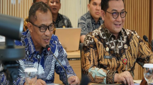 📸 Wakil Bupati Bengkalis Bagus Santoso menyampaikan usulan pembangunan RSUD Bukit Batu dan pengembangan layanan kesehatan kepada Kementerian Kesehatan.
