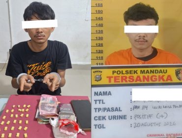 📸 Tim Opsnal Polsek Mandau mengungkap dua kasus narkotika berbeda dan mengamankan 29 butir ekstasi serta menangkap dua pria yang diantaranya DPO.