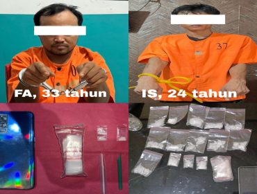 📸 Dua pria diamankan polisi dalam pengungkapan dua kasus peredaran narkotika di Bengkalis.