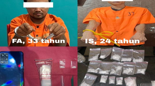 📸 Dua pria diamankan polisi dalam pengungkapan dua kasus peredaran narkotika di Bengkalis.