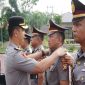 Kapolres Bengkalis memimpin sertijab tiga Kapolsek di halaman Mako Polres Bengkalis